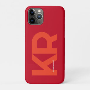 Funda Para iPhone 11 Pro Rojo Caramelo Retro Simple Negrita Monograma Mínim