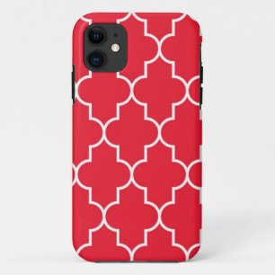 Funda Para iPhone 11 Rojo cereza Quatrefoil