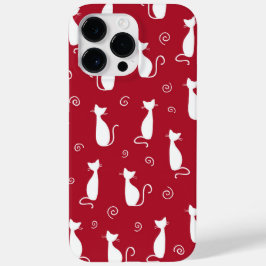 FUNDA PARA iPhone 14 PRO MAX DE Case-Mate ROJO CON PATRÓN CAT SITUADO EN BLANCO