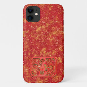 Funda Para iPhone 11 Rojo Dorado Año Nuevo Lunar Chino Zodiaco Mono