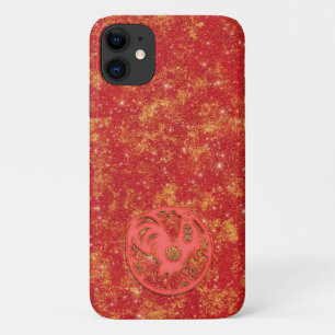 Funda Para iPhone 11 Rojo Dorado Lunar Año Nuevo Chino Zodiaco Gallo
