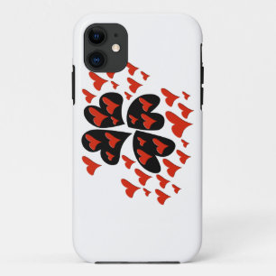 Funda Para iPhone 11 Rojo en los corazones negros