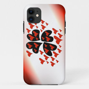 Funda Para iPhone 11 Rojo en los corazones negros