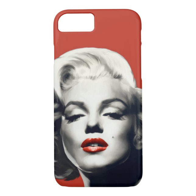Funda De Case-Mate Para iPhone Rojo en los labios rojos Marilyn (Reverso)