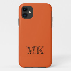 Funda Para iPhone 11 Rojo Llama Color Sólido   Inicial Minimalista 