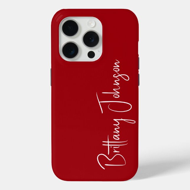 Funda De Case-Mate Para iPhone Rojo monogramado (Reverso )