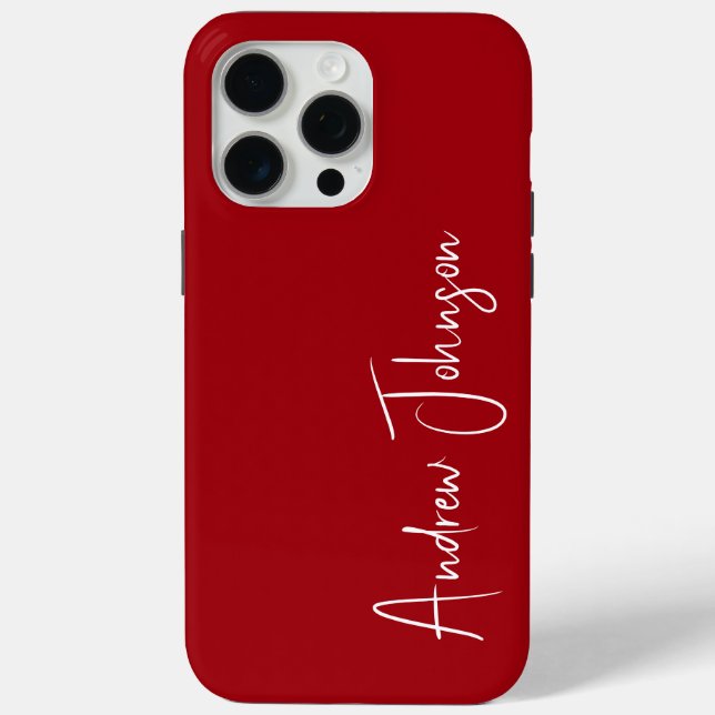 Funda De Case-Mate Para iPhone Rojo monogramado (Reverso )