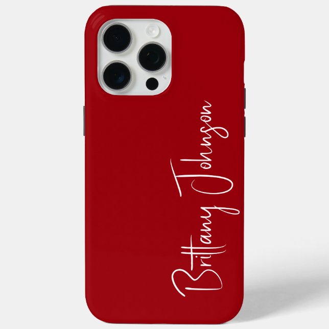 Funda De Case-Mate Para iPhone Rojo monogramado (Reverso )