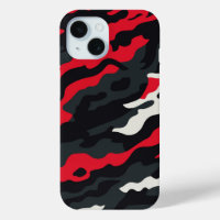 Rojo Negro Gris Blanco Patrón de Camuflaje Camo