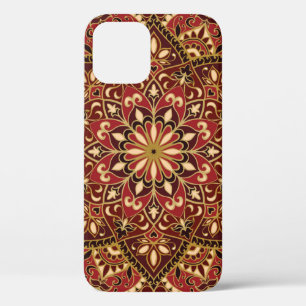 Funda Para iPhone 12 Rojo oriental: Alfombra floral vintage