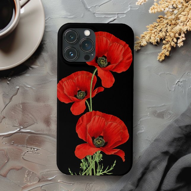Funda De Case-Mate Para iPhone Rojo Poppies Colorful Vintage Botanical (Subido por el creador)