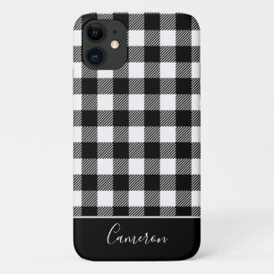 Funda Para iPhone 11 Rojo Rústico Tapado De Búfalo Negro - Nombre Edita