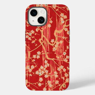 Funda Para iPhone 14 De Case-Mate ROJO SAKURA FLORES Patrón floral antiguo japonés