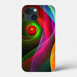Funda Para iPhone 13 Mini Rojo Verde Naranja Moderno Patrón de Arte Abstract