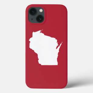 Funda Para iPhone 13 Rojo y Blanco Wisconsin