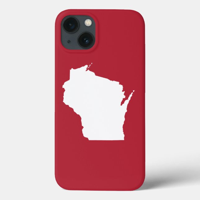 Funda De Case-Mate Para iPhone Rojo y Blanco Wisconsin (Reverso)