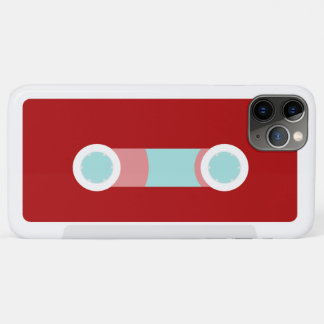 Funda Para iPhone 11 Pro Max Rojo y cinta de casete retra de la aguamarina
