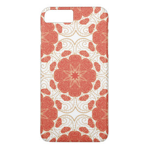 Funda Para iPhone 8 Plus/7 Plus Rojo y modelo floral del cordón del oro