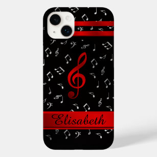 Funda Para iPhone 14 Plus De Case-Mate rojo y negro, silber notas de música caja de nutri