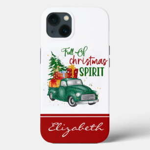 Funda Para iPhone 13 Rojo y verde moderno lleno de camioneta espiritual