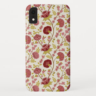 Funda Para iPhone XR Rojos de patrón floral jacobino rosan crema de oro