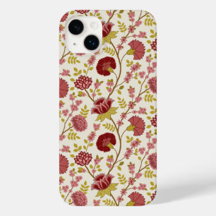 Funda Para iPhone 14 Plus De Case-Mate Rojos de patrón floral jacobino rosan crema de oro