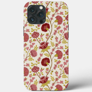 Funda Para iPhone 13 Pro Max Rojos de patrón floral jacobino rosan crema de oro