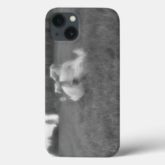 Funda Para iPhone 13 Rolling de caballos blancos en foto de B&W en BC R
