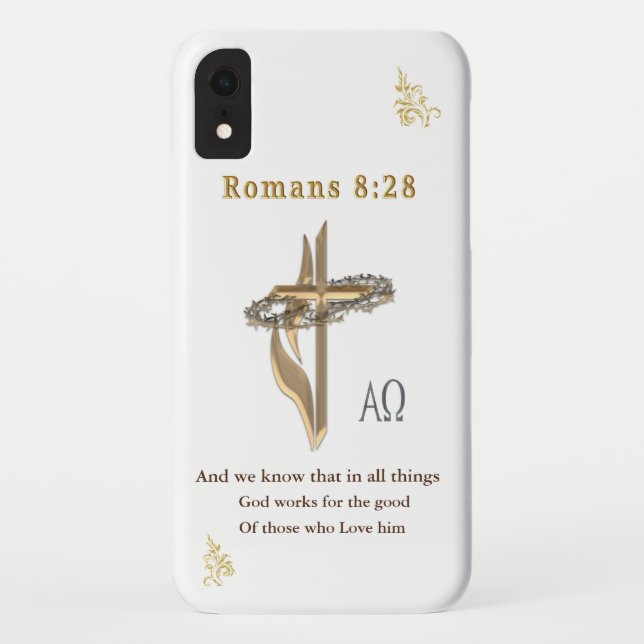 Funda De Case-Mate Para iPhone Romanos 8:28 (Reverso)