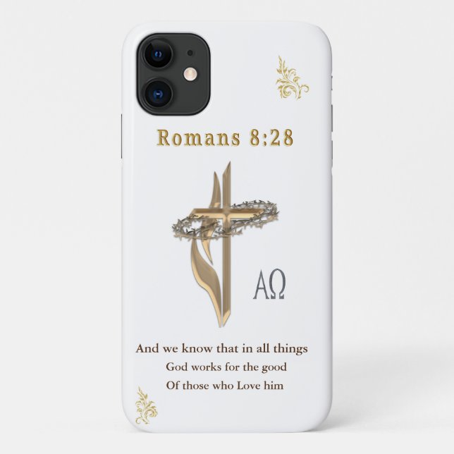 Funda De Case-Mate Para iPhone Romanos 8:28 (Reverso)
