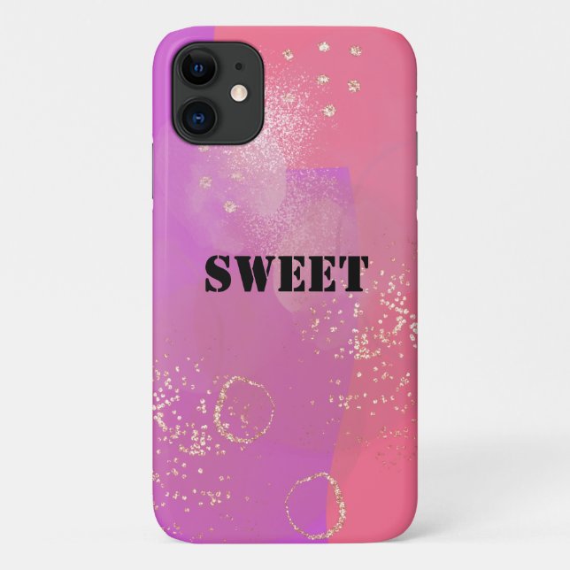 Funda De Case-Mate Para iPhone Romantic glitter pink art (Reverso)