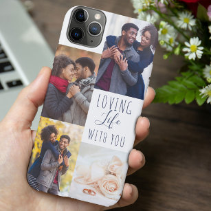 Funda Para iPhone 11 Pro Max Romántico Collage de fotos amar la vida con ti bla