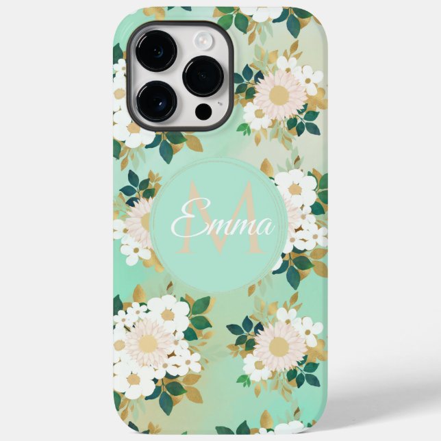 Funda De Case-Mate Para iPhone Romántico Diseño de acuarela de flores blancas (Reverso )
