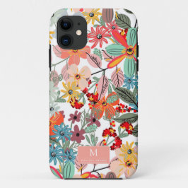 Funda Para iPhone 11 Romántico Floral suave durazno verde rosa Clásico