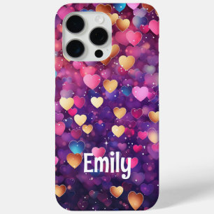 Funda Para iPhone 15 Pro Max Romántico moderno Corazón de Amor Nombre Personali