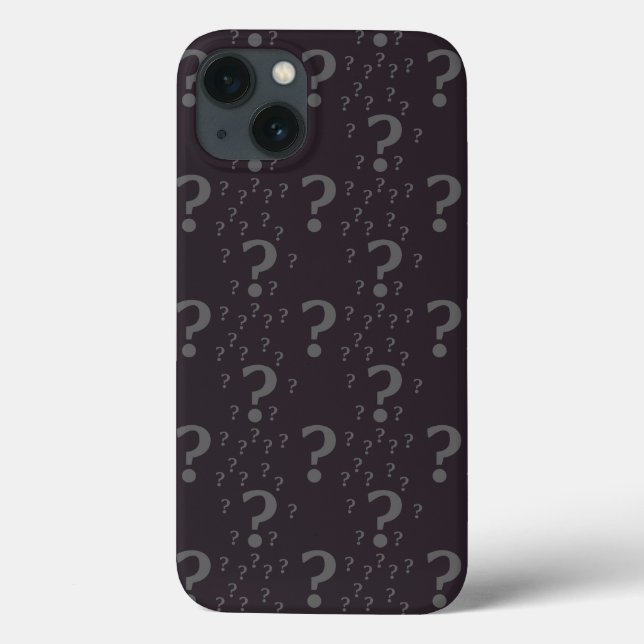 Funda De Case-Mate Para iPhone Rompecabezas enigma signo de interrogación gris Ca (Reverso)
