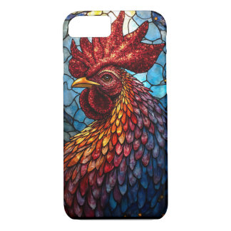 Funda Para iPhone 8/7 Rooster de vidrio contenido vibrante