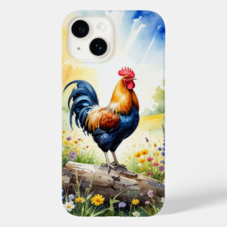 Funda Para iPhone 14 De Case-Mate Rooster encaramado en un estuche de teléfono de re