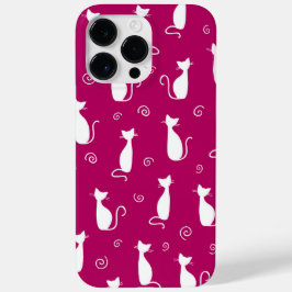 FUNDA PARA iPhone 14 PRO MAX DE Case-Mate ROPA CALIENTE CON PATRÓN CAT SENTADO EN BLANCO
