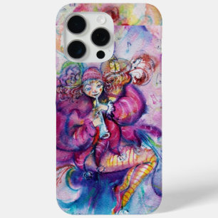 FUNDA PARA iPhone 15 PRO MAX ROPA DE COLOR ROSA MUSICAL CON OWL