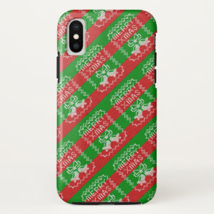 Funda Para iPhone X Ropa de jingle de patrón de suéter feo Hilo de nav