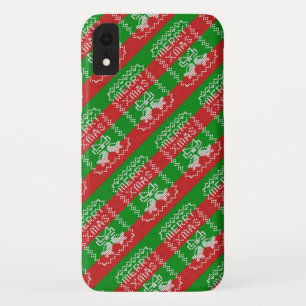 Funda Para iPhone XR Ropa de jingle de patrón de suéter feo Hilo de nav