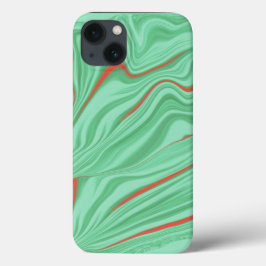 Funda Para iPhone 13 Ropa en curvas con tonos verdes de menta luminosa