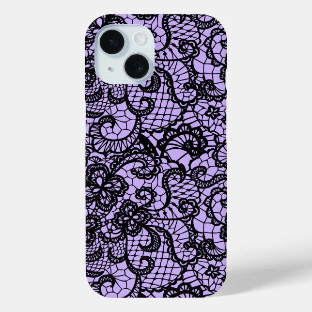 Funda De Case-Mate Para iPhone Ropa negra sobre morado (Reverso )