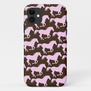 Funda Para iPhone 11 Rosa 311 y impresión del caballo de Brown