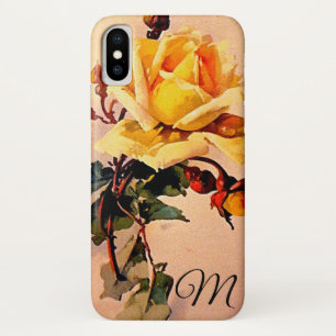 Funda Para iPhone X Rosa amarilla vintage