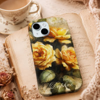 Rosa Amarilla Vintage Shabby Chic con Nombre Perso
