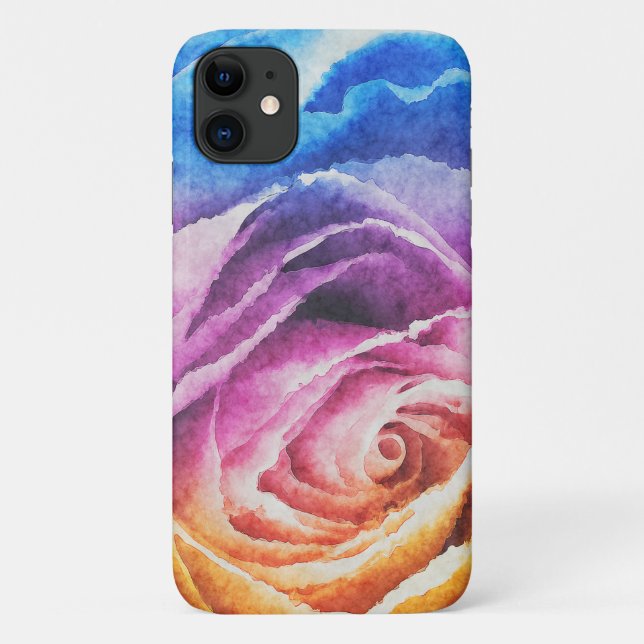 Funda De Case-Mate Para iPhone Rosa arcoiris acuarela (Reverso)