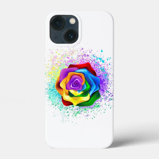 Funda De Case-Mate Para iPhone Rosa arcoiris colorido (Reverso )