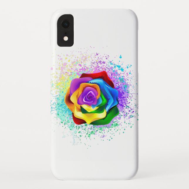 Funda De Case-Mate Para iPhone Rosa arcoiris colorido (Reverso)